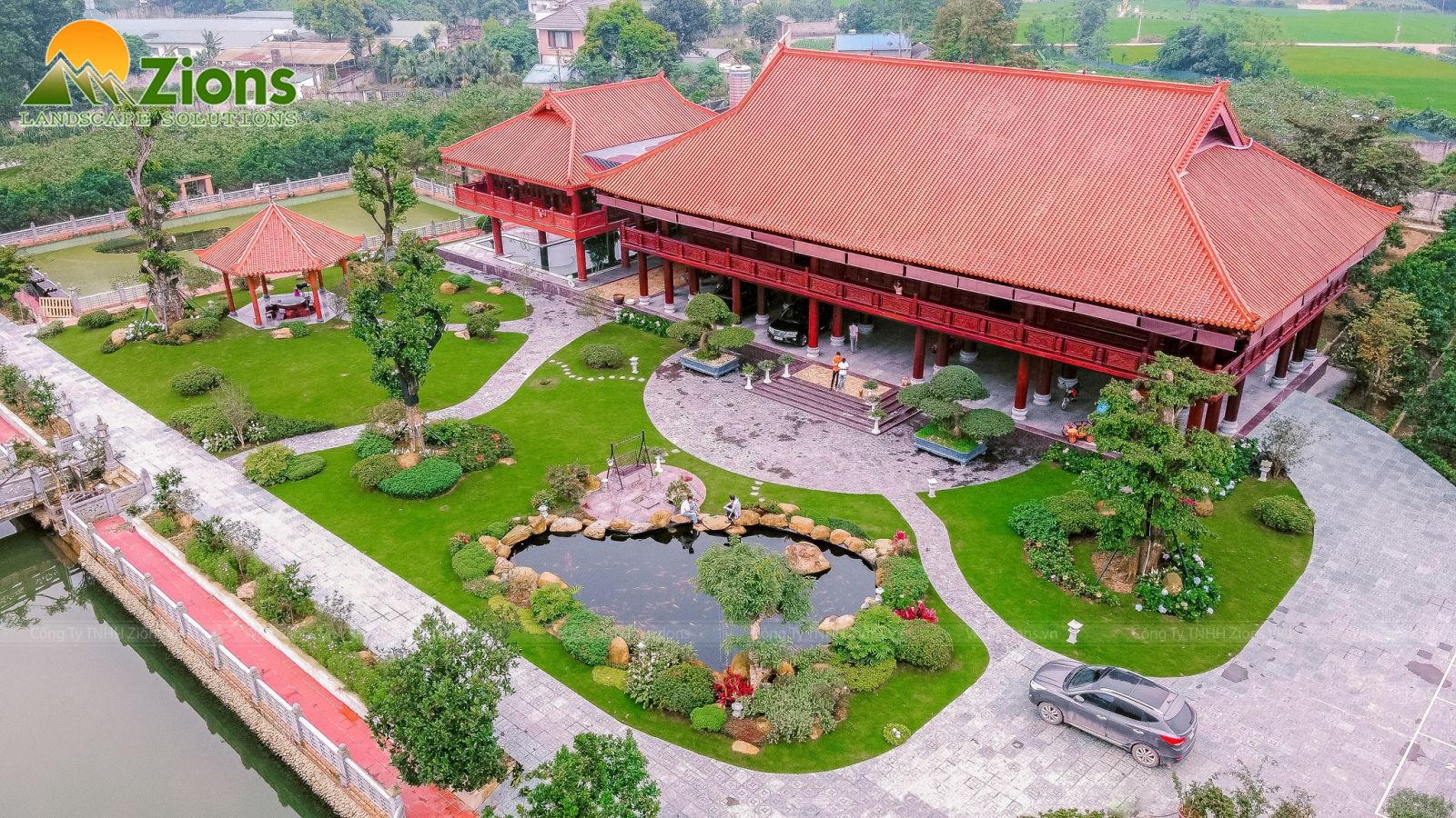 Thiết kế sân vườn biệt phủ đẳng cấp - zions